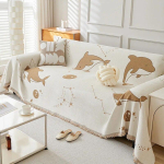 Multikaga tr&uuml;kitud diivanikate elutuppa Chenille pehme diivanikate t&auml;iskate riie libisemisvastane kassi k&uuml;&uuml;nekindel diivanikaitse 180X130cm white