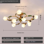 Retro lagi valgusti Maaelu elutuba valgusti Kaasaegne ja lihtne Loominguline lill ja taim magamistuba s&ouml;&ouml;gituba valgusti 6 headlights beige