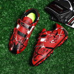 Laste jalgpallijalatsid Noorte k&uuml;&uuml;ned Solid Double Magic Sticki jalgpallijalatsid Treeningpoiste Jalgpallisaapad 33 punane