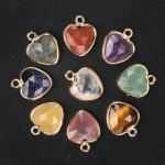 2 tk/pakk V&auml;ike looduslikust kivist s&uuml;damekujuline m&auml;hitud servaga ripats Roosa kvarts amuletid ehete valmistamiseks DIY kaelakee k&otilde;rvar&otilde;ngad, tarvik 11 mm 2Pcs/11mm