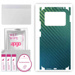 apgo Protective Skin Sticker for the back+sides compatible with Xiaomi Poco M4 Pro, Full Wrap Film, Foil, Vinyl - Pattern Carbon Chameleon CAKA1