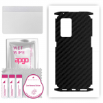 apgo Protective Skin Sticker for the back+sides compatible with Oppo Reno 6 Pro 5G, Full Wrap Film, Foil, Vinyl - Pattern Carbon Black