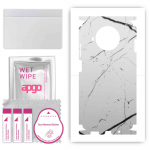 apgo Protective Skin Sticker for the back+sides compatible with Xiaomi Redmi Note 9 Pro 5G, Full Wrap Film, Foil, Vinyl - Pattern White Marble