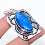 Natural Lapis Lazuli Gemstone Handmade 925 Sterling Silver Pendant 2.40 d0a32