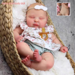 50 cm k&auml;sitsi valmistatud maalitud juuksed Peaches Reborn Doll T&otilde;elise v&auml;limusega pehme puutetundlik riie/t&auml;issilikoonist keha Bebe vasts&uuml;ndinud nukud t&uuml;drukutele ja poistele, s&uuml;nnip&auml;evakingitus cloth body
