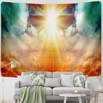 Rainbow Sunrise Gobel&auml;&auml;n Seinaripp Boheemlaste Looduslik Maastikumaal Ps&uuml;hhedeelne hipi kodukaunistus 95x70cm