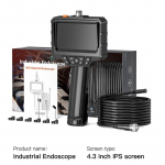 Uus 4,3-tolline IPS-ekraaniga k&auml;sitelefoni t&ouml;&ouml;stuslik endoskoop 1080P kaamera j&auml;ik kaabel toru kanalisatsiooni kontrollboreskoop IP67 veekindel 2000 mAh 1m must