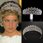 Vintage h&otilde;bedase v&auml;rviga kuninganna printsess Diana kroonkristallp&auml;rlid Diadem pruudi juustele Aksessuaarid Pruudi peapaelad Tiara De Noiva