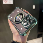 Luksuslik Magsafe'i juhtmevaba laadimisega telefoni&uuml;mbris iPhone'i 11 12 13 14 15 Pro Max Plus magnetilise l&auml;bipaistva elektriplaadist kaitseraua kate jaoks iPhone 11 must