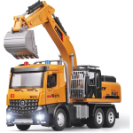 1/50 kraanaga metallist diecast kraana mudel, ehitusautode m&auml;nguasjad simuleeritud helide ja tuledega, sobivad vanuses 3 ja vanemate m&auml;ngukraana poistele 25.5*8.5*21.5cm kollane
