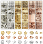 Kuldhelmed ehete k&auml;ev&otilde;rude valmistamiseks, 2160 tk, 8 stiilis vahehelmeste komplekt (Kuld, Sliver, Rose Gold) 2160pcs
