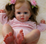 48 cm riidest kehasimulatsioon Reborn Baby Doll Jocy armas printsess, v&auml;ikelapse taass&uuml;nninukk 3D-v&auml;rvitud nahaga, k&auml;sitsi implanteeritud lokkis juustega laste riietusnukk cloth body