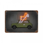 Vanad neoonmultikad Politseiauto maastur S&otilde;iduk Auto Retroplakatid Metallist plekk-tahvel Lastele Garaažituba Kodu Seinakunst Dekoratsioon 20x30cm