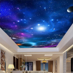 Universumi Seinamaalingud Galaktika 3D Eemaldatav Tapeet T&auml;htede Taevaga Lagi Seina Seinamaalingud Elutuba Magamistuba Kodu Kaunistus 200 cm(W) x 140 cm(H) blue