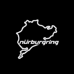 Car Styling Racing Road Nurburgringi Creative Window Kleebiste kleebis valge