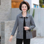 Kevadine s&uuml;gisene villane jope uue stiiliga keskealiste naiste riided salendav ruuduline &uuml;likond 5XL