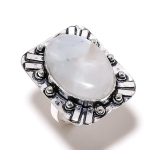 Moonstone Gemstone Handmade 925 Sterling Silver Gift Jewelry Ring Size 6 g5z21