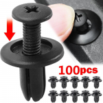 100 t&uuml;kki 8mm plastneedid, kinnitusdetailid, kruvid, auto kaitserauad, porilauad, mustad needid, auto kinnitusklambrid