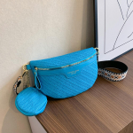 Naiste banaanikotid PU nahast crossbody kotid m&uuml;nditaskuga, laia rihmaga rinnaesised kotid, naiste stiilsed v&ouml;&ouml;kotid, &uuml;hev&auml;rvilised &otilde;lakotid