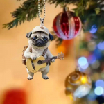 Uus akr&uuml;&uuml;list lame 2D kitarr koera auto ripats ripats seljakott v&otilde;tmehoidja mobiiltelefoni &uuml;mbris ripats ripats