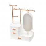 Kvaliteetne peegliga kosmeetikavahend lauahuulepulgade, ehete, nahahoolduse jaoks 3050 light luxury jewelry box