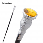 Kollane kunstlik teemant valge jalutuskepp mood dekoratiivne jalutuskepp Gentleman Elegant Cosplay Cane Crosier 93cm