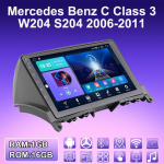 2 DIN Android-auto raadio Mercedes Benz C-klassile 3 W204 S204 2006-2011 Multimeediapleier Peak Unit Stereo GPS-navigatsioon WIFI 1+16GB 1+16GB