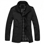 WTEMPO Meeste tuulejoped Inglismaa stiil &otilde;huke mood meeste jope vabaajar&otilde;ivaste polo mugav mantel Vajalik kevadmantel M must