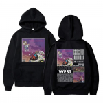 R&auml;ppar Kanye West l&otilde;petamise tr&uuml;kiga kapuuts Meeste lahedad t&auml;navar&otilde;ivad Populaarne hip-hop vabaaja dressipluus Suurem&otilde;&otilde;tmelised vabaajar&otilde;ivad M must