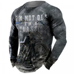 Vintage meeste pikkade varrukatega T-s&auml;rk 3D Retro Mootorratta &uuml;lisuured T-s&auml;rgid Pusa jaoks Biker Racing Top T-s&auml;rk meeste r&otilde;ivad 2XL