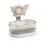 Butterfly seebialuse iminapp Kerge luksuslik stiil, vett ei kogune, kahekihiline disain seebikarp kiireks kuivamiseks valge