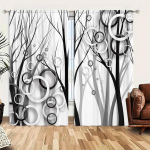 2 tk 3D stereoskoopilised abstraktsed kollaažiga tr&uuml;kitud kardinad - 2 paneeli komplekt laste kodu kaunistamiseks elutoas, magamistoas 107cmX213cm X 2pcs gray