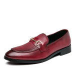 Meeste pruunid/mustad/punased reljeefsed nahast Horsebit loaferid Meeste Moc Toe Slip-on Business vabaajajalatsid suurus 38-48 38 punane
