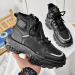 Moodsad meeste saapad talvejalatsid Taktikaline s&otilde;jaline v&otilde;itlus Nahk vabaaja pahkluu platvorm kauboi Chelsea disainer Luksuslik t&ouml;&ouml;ohutus 40 must