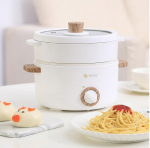 220 V 2 kihiline mitmekihiline elektripliit 1,5 l majapidamises kasutatav hautamismasin pann koos aurutiga 20 cm l&auml;bim&otilde;&otilde;t valge