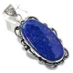 Natural Lapis Lazuli Gemstone 925 Sterling Silver Jewelry Pendant 2.56 b5i76