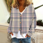 Naiste mood l&uuml;hike jope vabaaja pikkade varrukatega ruuduline, &uuml;herealine pl&uuml;&uuml;ss&auml;rk M