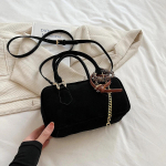 Naiste mood V&auml;ike kunstseemisnahast pehme kandiline k&auml;ekotid ja rahakotid Vintage talvine Crossbody kott Lady &otilde;lakott 25cmx13cmx8cm must