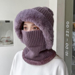 Talvine silmkoeline m&uuml;ts Sallmask &Uuml;heosaline Plush Pompom Beanies naistele Fliisvooder Soe Kapott K&otilde;rvad Kaelakaitse Suusam&uuml;tsi hall v&auml;rv