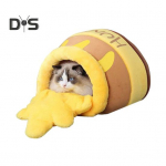 Mesipoti Kassi Voodi Talvine Soe Kassi Magamiskott Poolfikseeritud Joonisfilm Kassi Voodi Koobas Pehme Lemmiklooma Telk Pesa Kassipoegadele Ja Kutsikatele kollane