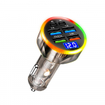 6-porti USB-autolaadija 4 USB+2 PD kiirlaadimine PD QC3.0 USB C autotelefoni laadija C-t&uuml;&uuml;pi adapter iPhone'i jaoks pingeekraaniga Samsung Huawei valge