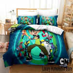 3D Cartoon Ben10 tekikott koos padjakattega voodipesukomplekt, kaheinimesevoodi, kaheinimesevoodi, suur king-voodi komplekt kodutekstiilide jaoks 70x133cm 2pcs