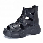 Kevadsuvised uued naiste muffini platvormiga sandaalid 35 must