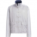 Adidas Originaalid CN TT Satiin Hiina Stiilis N&ouml;&ouml;p Br&auml;ndi Logo Retro Sport P&uuml;stkrae Tikandiga Triibuline Vabaaja Pikkade Varrukatega Jakk JV9256 XXL
