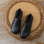 Pehmest veisenahast Loafers lamedad &uuml;ksikud kingad mustad Briti stiilis v&auml;ikesed nahast kingad 35 must