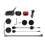 1500M Xinowy V6 Plus Mootorrattakiivri Intercom Bluetooth Peakomplekt 2-in-1 Mikrofoniga Interphone Kommunikaator Type C Laadija must