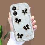 Armas koomiksimustriga kreemja tekstuuriga korpus, lainelise servaga pehme silikoonkaanega telefoni&uuml;mbris Xiaomi Redmi jaoks Redmi Note 10 Pro must