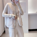 Naiste vest Talvine soe kapuuts V&auml;lisriided vabaaja mantel Faux lukuga jakk XL beež