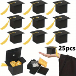 25 tk kommikarp Creative L&otilde;pum&uuml;tsi kinke Suhkru &scaron;okolaadikarp tutiga L&otilde;petamise kommikarp L&otilde;pukaunistuseks peo m&auml;lestuskinkekarp 25pcs kollane