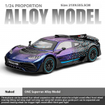 Uus 1:24 Mercedes-Benz AMG ONE Super Racing sulamist survevalatud automudeli heli ja valgust kogutav hobihobi s&uuml;nnip&auml;evakingitus poisile trendikad m&auml;nguasjad